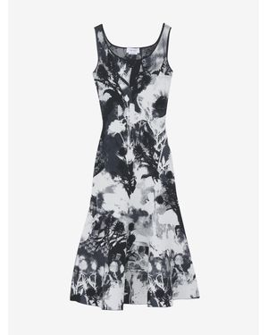 McQueen Floral Jacquard Midi Dress - White