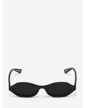 McQueen Geometric Oval Sunglasses - Black