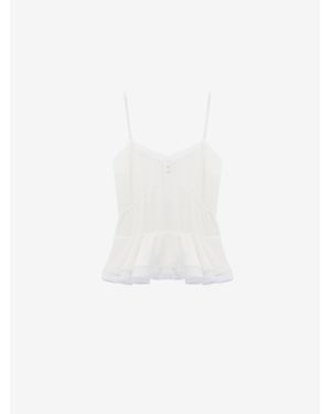 McQueen Silk Peplum Cami Top - White