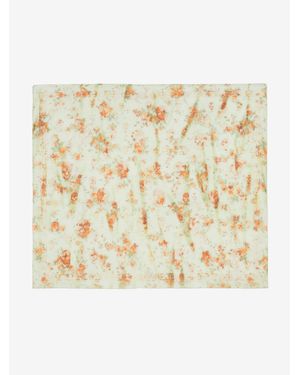 McQueen Floral Skull Scarf - Natural