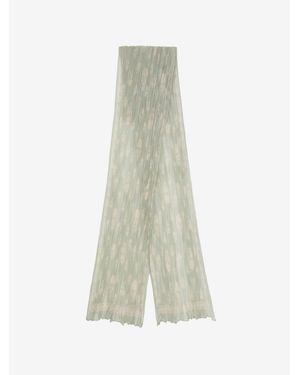 McQueen Pleated Skull Scarf - White
