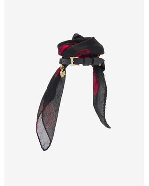 McQueen Skull Scarf Double Wrap Bracelet - Black