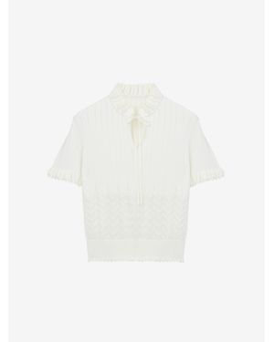 McQueen Pointelle Knit Top - White