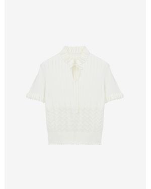 McQueen Pointelle Knit Top - White