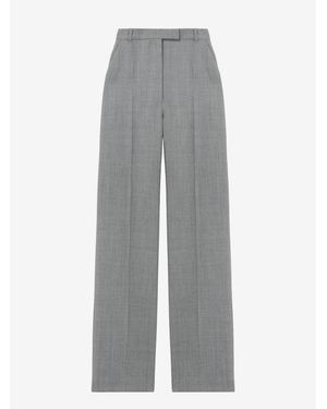 McQueen Grisaille Wool Tailored Trousers - Grey