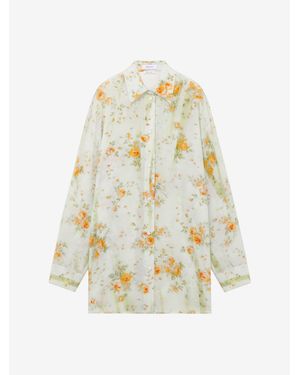 McQueen Floral Print Pyjama Shirt - White