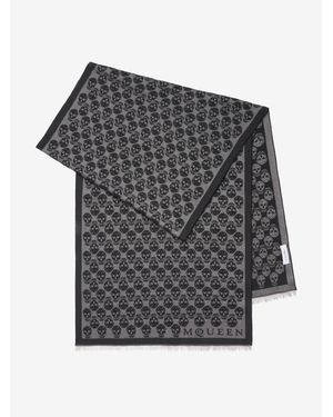McQueen Skull Jacquard Scarf - Black