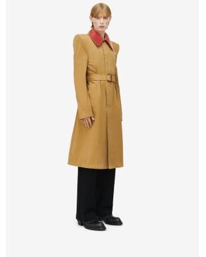 McQueen Stacked Shoulder Raincoat - White