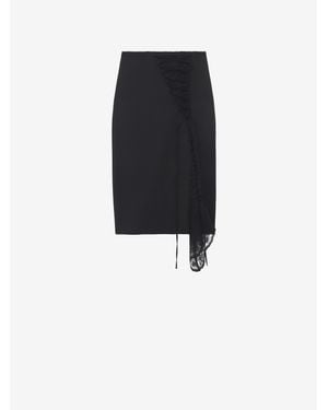 McQueen Corset Lacing Panel Pencil Skirt - Black