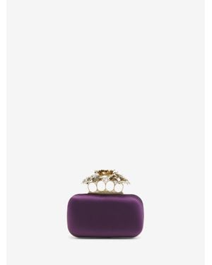 McQueen Carnation Knuckle Clutch - Purple