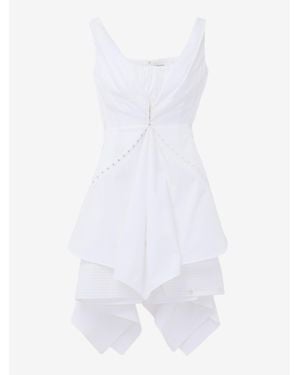 McQueen Gathered Mini Dress - White