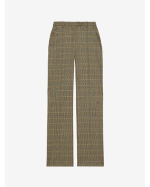 McQueen High-Waisted Country Check Tailored Trousers - Natural