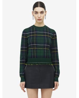 McQueen Green Wool Tartan Jumper