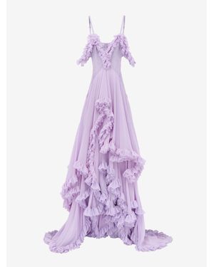 McQueen Ruffled Evening Dress - Purple