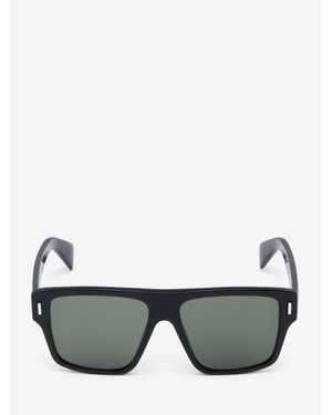 McQueen T-Bar Rivet Square Sunglasses - Grey