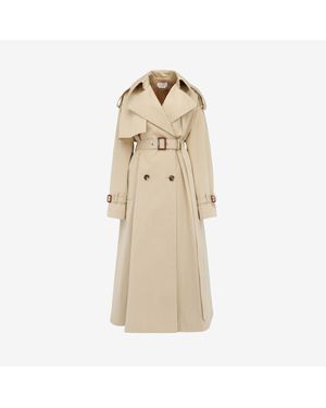 McQueen ミリタリー トレンチコート - ナチュラル
