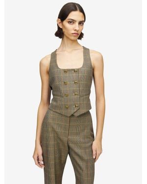 McQueen Country Check Waistcoat - Green