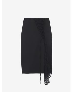 McQueen Corset Lacing Panel Pencil Skirt - Black