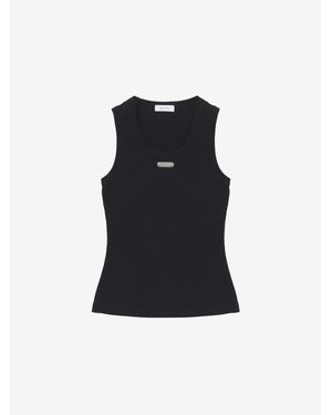 McQueen Placket Tank Top - Black