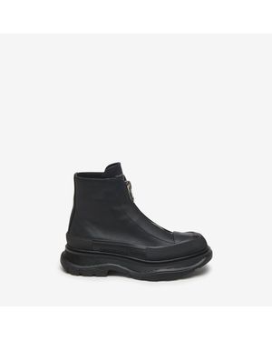 McQueen スリック ジップブーツ - ブラック