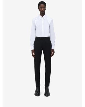 McQueen Low-Waisted Tuxedo Cigarette Trousers - White