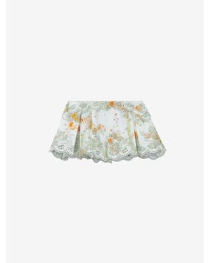 McQueen Sangallo Floral Micro Shorts - White
