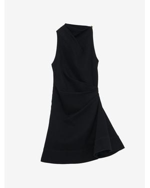 McQueen Denim Asymmetric Mini Dress - Black