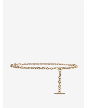 McQueen T-Bar Chain Belt - White