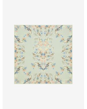 McQueen Wallpaper Floral Ribcage Scarf - Blue
