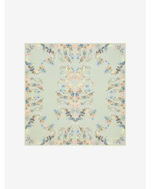 McQueen Wallpaper Floral Ribcage Scarf - Blue