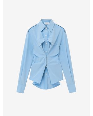 McQueen Gathered Long-Sleeved Shirt - Blue