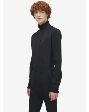 McQueen Ruffle Detail Poplin Shirt - Blue