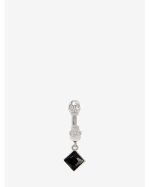 McQueen Twin Skull Earring - White