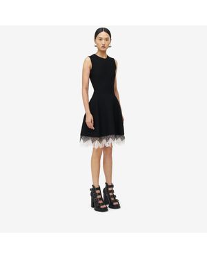 McQueen コブウェブ レース ニット ドレス - ブラック