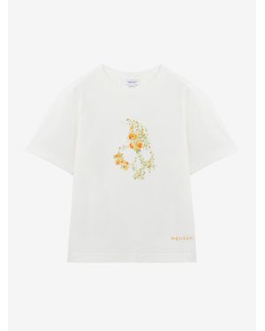 McQueen Floral Skull T-Shirt - White