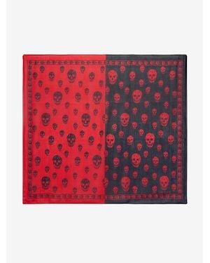McQueen Classic Skull Scarf - Red