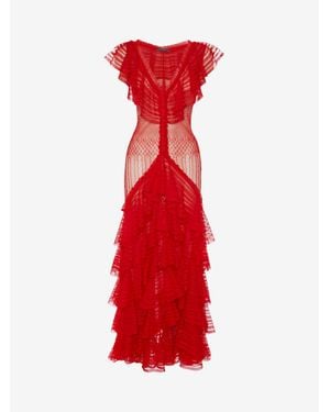 McQueen Engineered Sheer Lace Dress