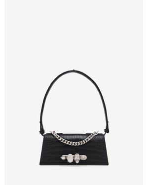 McQueen Jewelled Shoulder Mini - Black