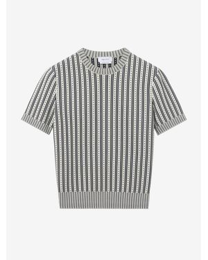 McQueen Striped Knit Top - Grey