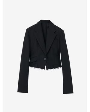 McQueen Cropped Single-Breasted Jacket - Black
