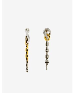 McQueen Dual Chain Earrings - White
