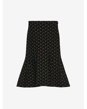 McQueen Flower Jacquard Skirt - Black