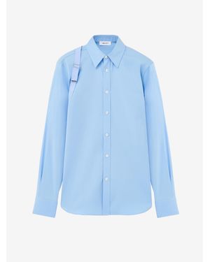 McQueen Logo Tape Harness Shirt - Blue