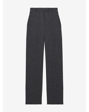 McQueen Flecked Pinstripe Tailored Trousers - Black