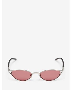 McQueen T-Bar Sleek Cat-Eye Sunglasses - Pink