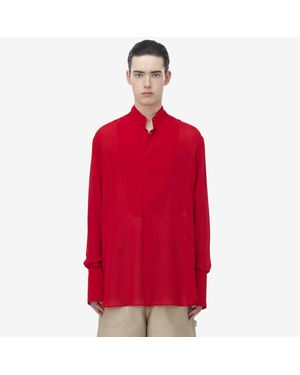 McQueen シアー シルク イブニングシャツ - レッド