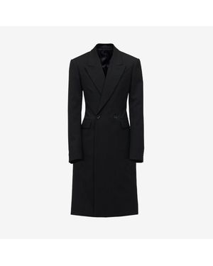 McQueen ダブルブレスト テーラードコート - ブラック
