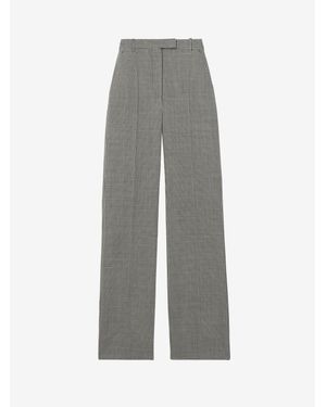 McQueen Gingham Check Tailored Trousers - Grey