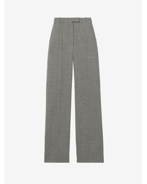 McQueen Gingham Check Tailored Trousers - Grey