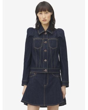 McQueen Pinched Shoulder Denim Jacket - Blue